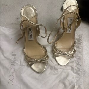 Jimmy Choo Metallic Strappy Heels